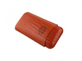 Partagas Lederetui Orange Kroko Prägung