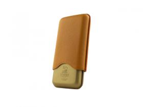 Quai d Orsay Lederetui für 3 Cigarren Gold Orange 50 Aniversary